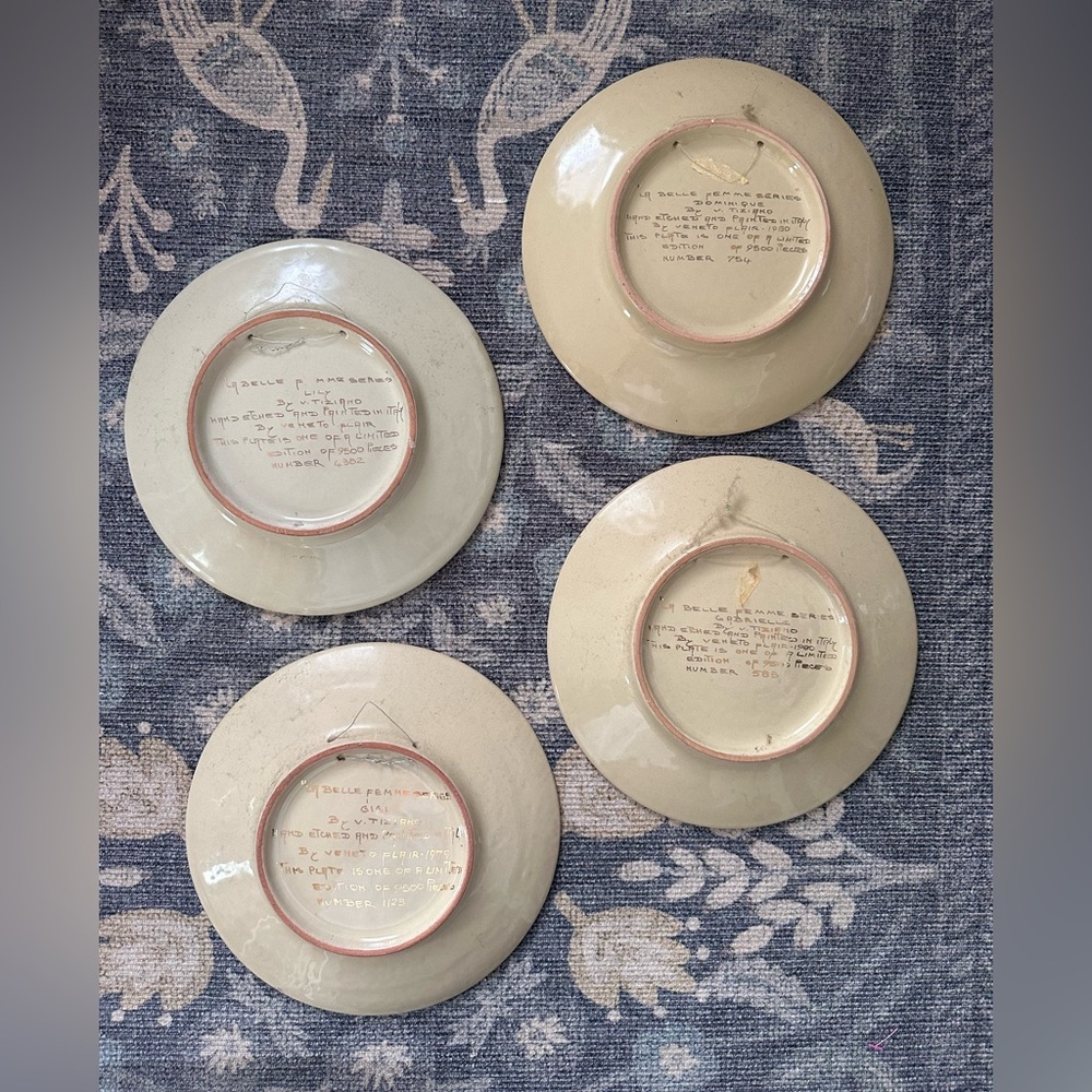 Set of Four V. Tiziano "La Belle Femme" series collector plates by Veneto Flair - Picture 3 of 13